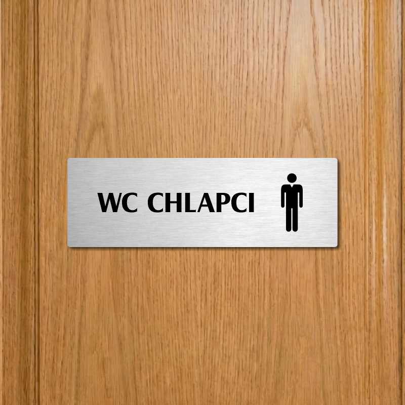 WC chlapci, 240x79mm, stříbrná popiska